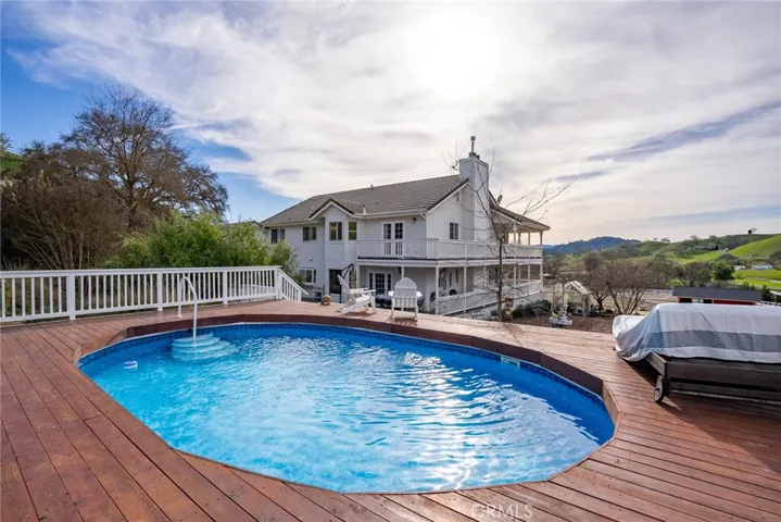Above ground pool with new decking