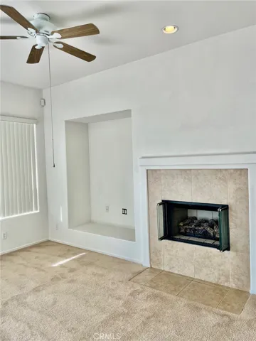 Large living room with fireplace
