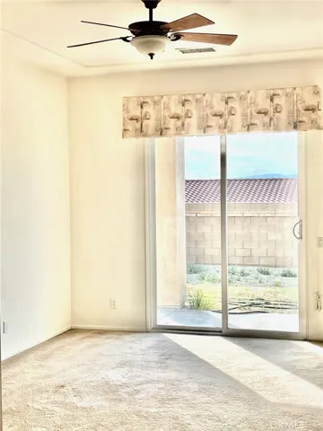 Primary suite with high ceilings