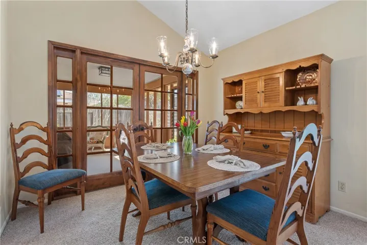 Dining Room with French Doors to Patio Room
