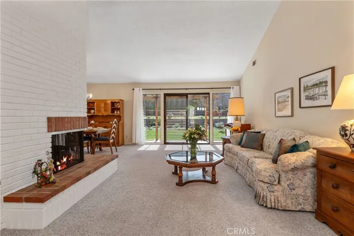 Living Room with vaulted ceilings