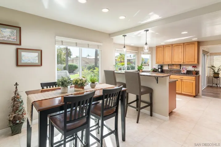Kitchen is open with additional dining area