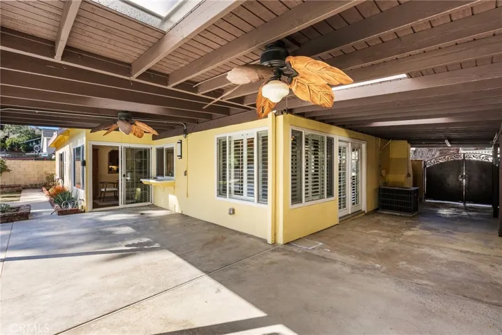 wrap around patio with access from kitchen and dining
