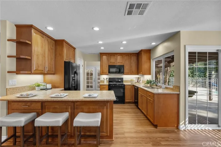 updated kitchen with breakfast island