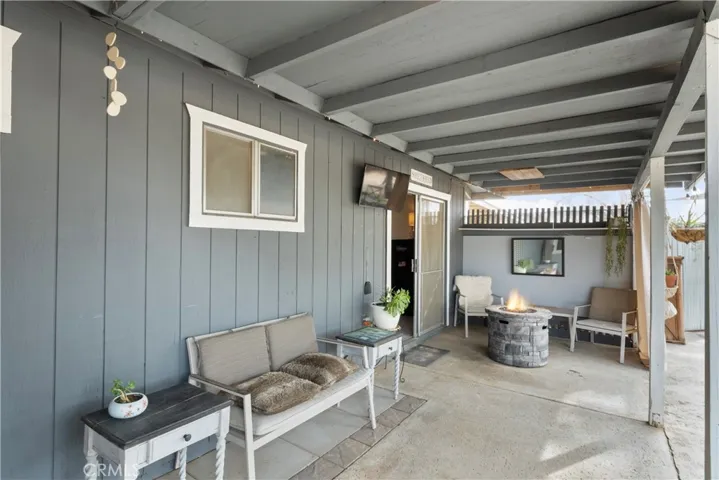 Covered backyard porch