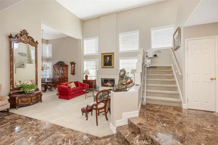 living room and entry