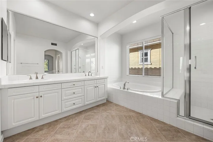 Primary Bath with Sunken Tub and Seperate Shower