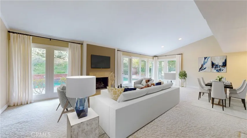 Virtual Staged Living Room & Dining Area