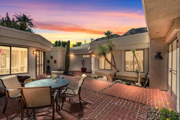 Twilight courtyard