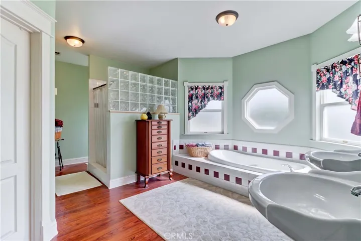 Master bath with separate shower and toilet