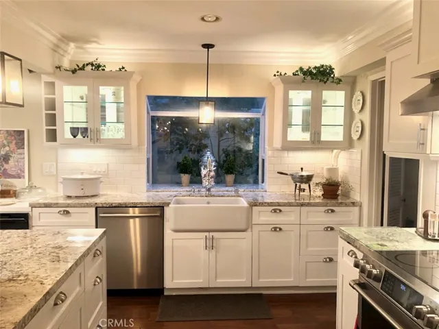 Kitchen with granite countertops and high end appliances