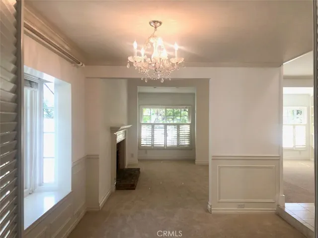 Dining room open to living room