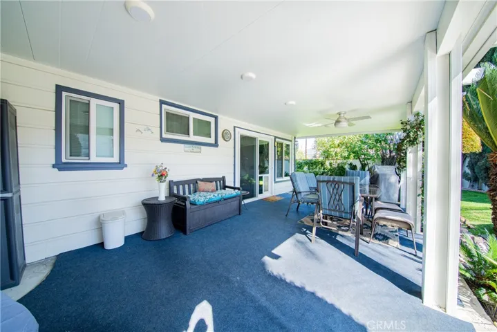 Covered Patio with outdoor fan.