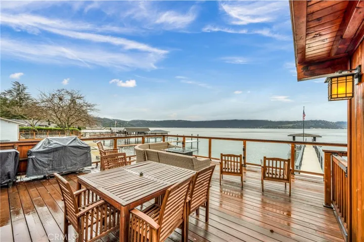 Back deck overlooks the lake