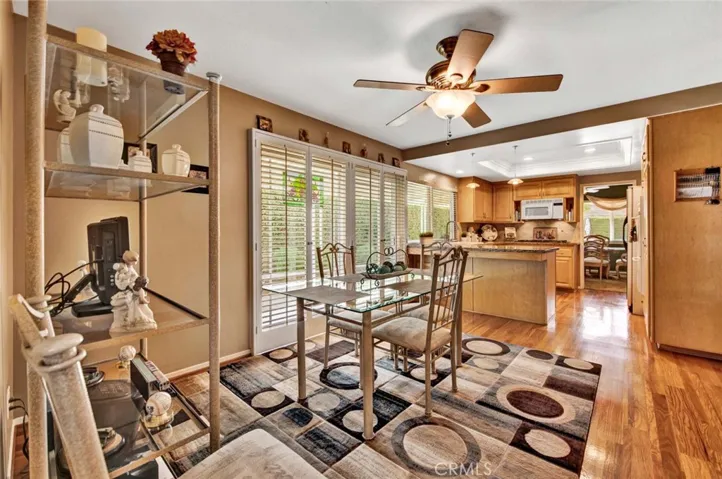 Family Room Combination Breakfast Room with Ceiling Fan