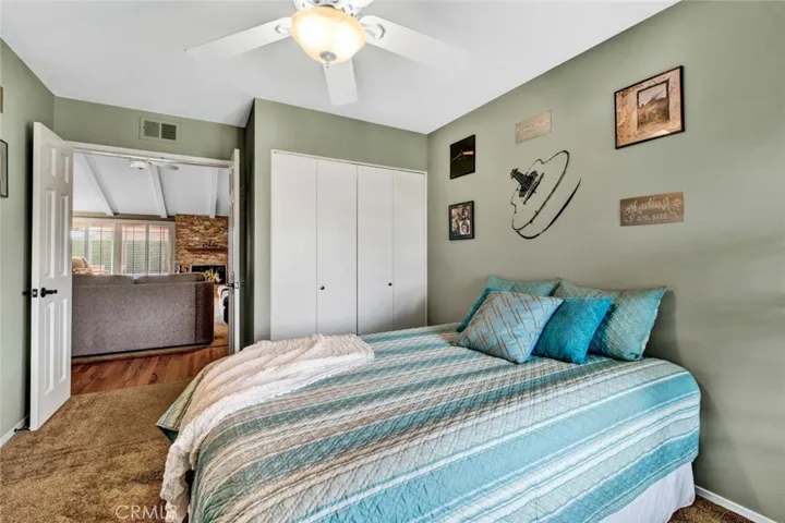 2nd bed room located off Living Room with Double Doors