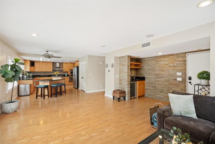 Family room & kitchen area.