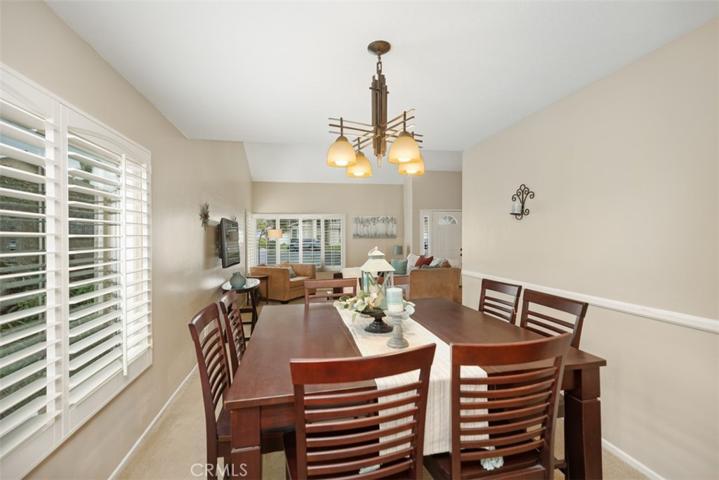 Dining room opens up into the living room.