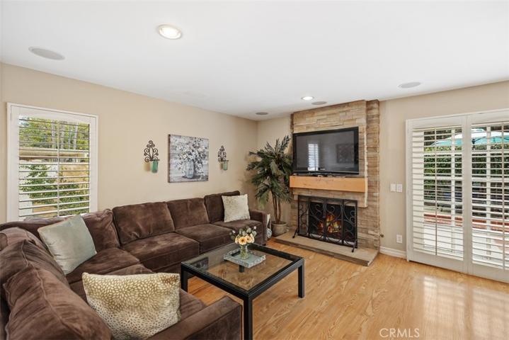 Enjoy the beautiful fireplace.