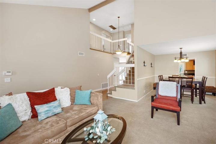 Open living room & dining room.