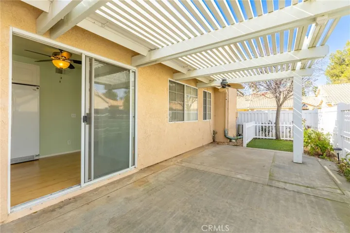 Aluma-wood patio cover with back of home facing north