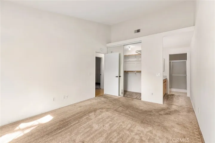 Master bedroom with closet and bathroom