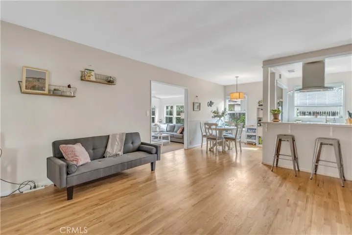 Living room off of kitchen and dining room