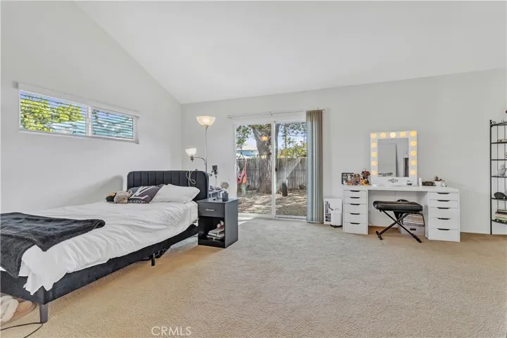 Sliding door access to the backyard from the primary suite