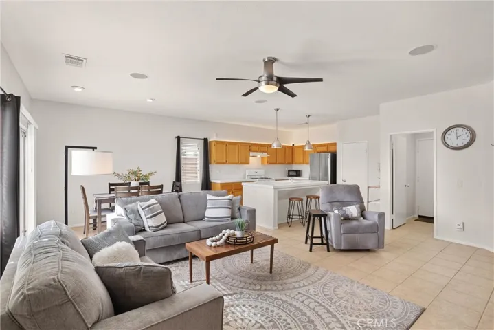 The open kitchen is perfect for entertaining