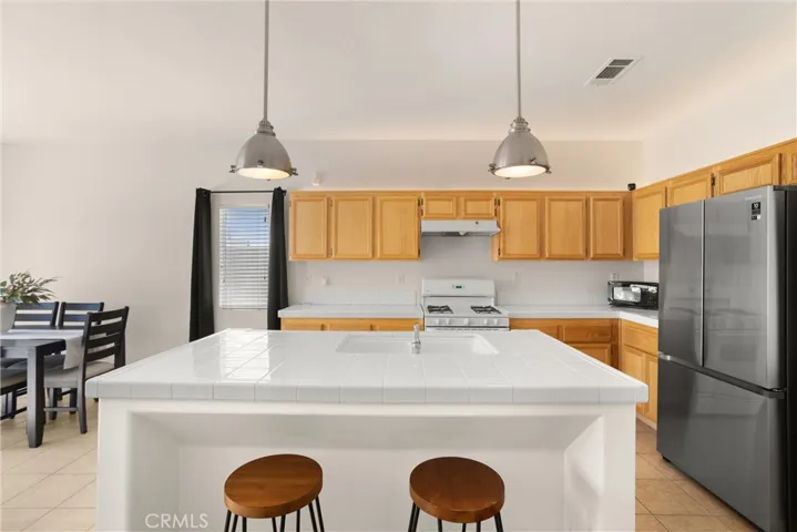 Have a snack at the large, seated island