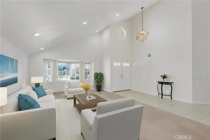 Virtually staged living room
