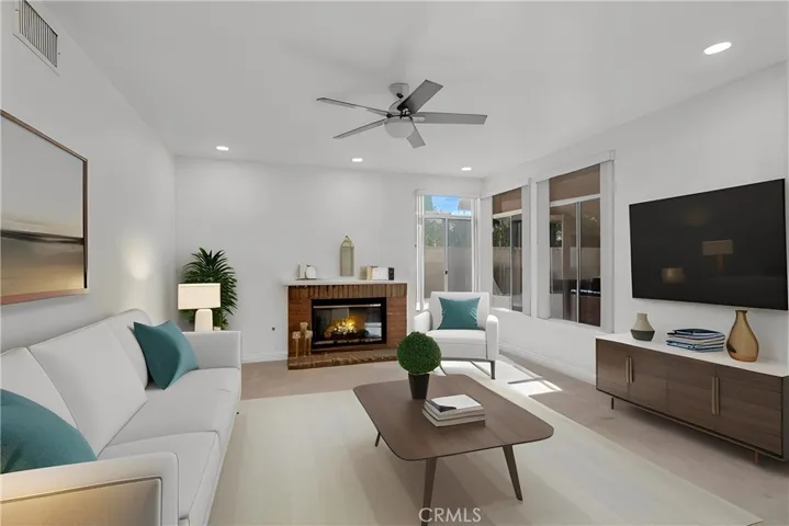 Virtually staged family room
