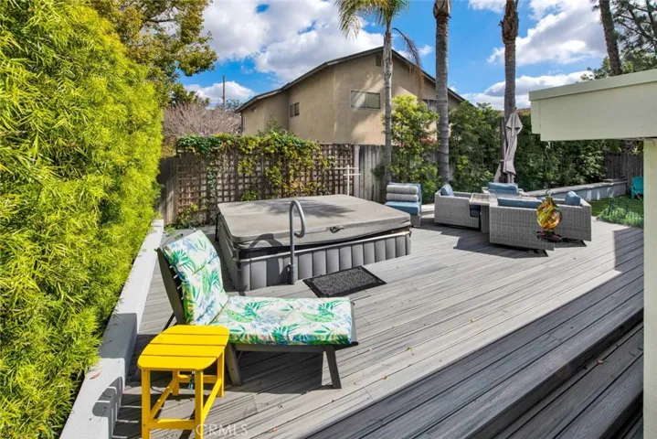Private deck with hot tub