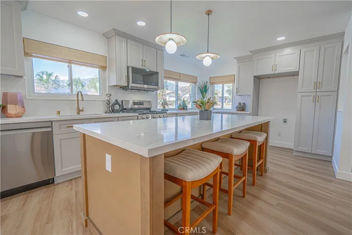 Quartz Waterfall Kitchen Island