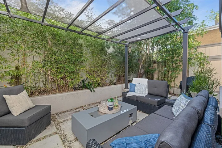 Amazing enclosed private backyard with firepit