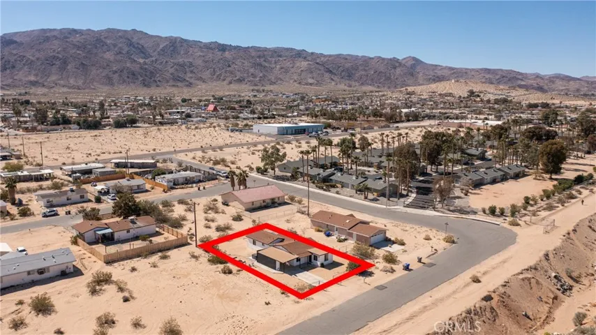 Aerial.  Lot lines are approximate.