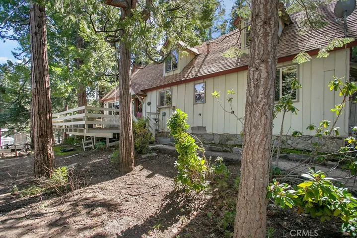 Your cabin surrounded by mature trees