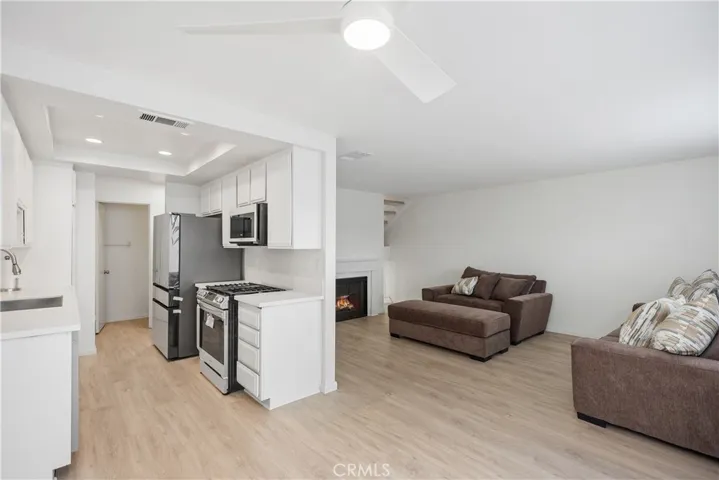 Fireplace is virtually enhanced