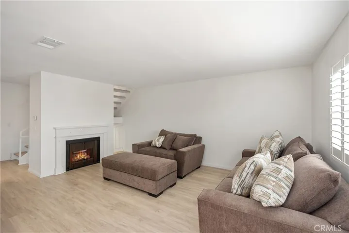Fireplace is virtually enhanced
