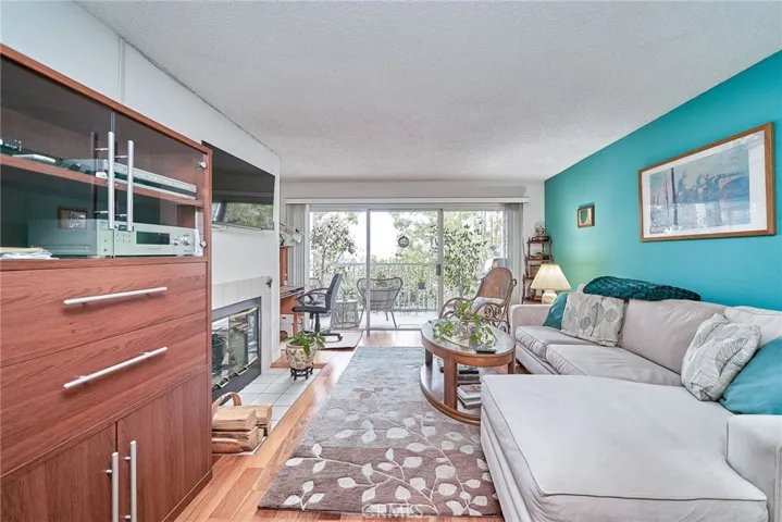 The living room, with it's Brazilian cherry wood flooring includes the wall unit, the tuner and built in speakers.
