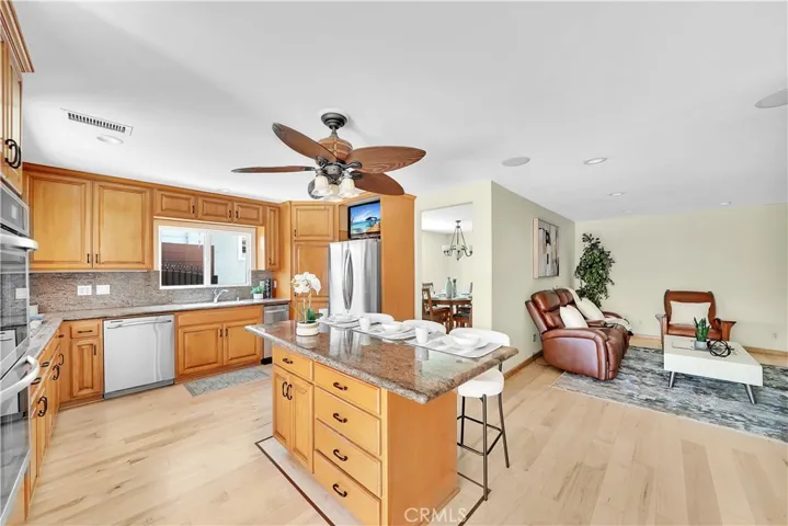 Open kitchen with island