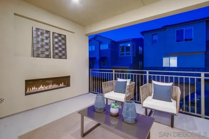 Linear fireplace, TV/art display area