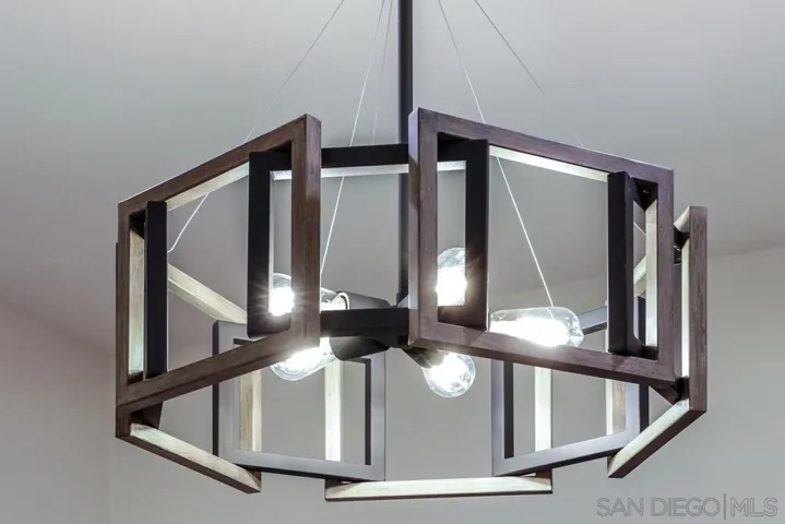 New gray oak wood two toned pendant chandelier.