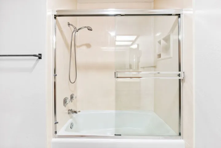 Primary Shower in Tub combo