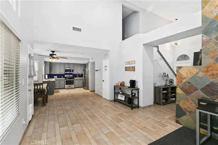 Additional view from family room into kitchen area.