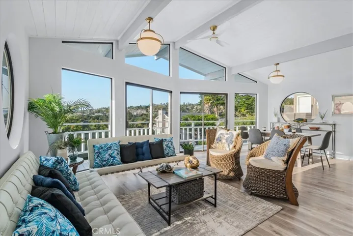 Floor to ceiling windows capture the ocean and Cambria views.