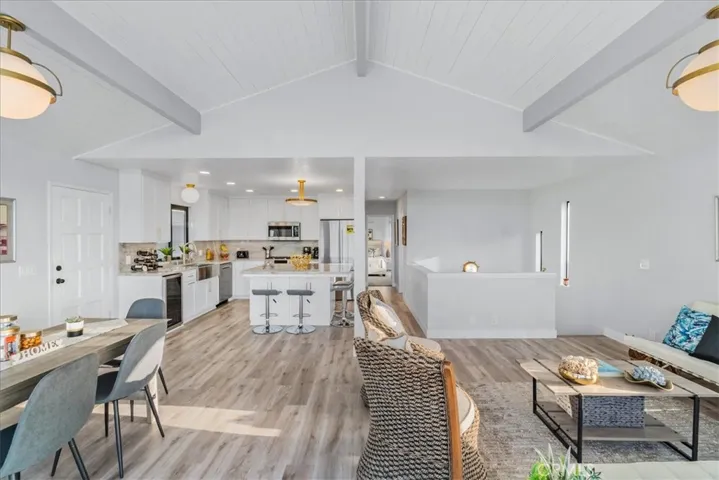 Open concept entertaining space.