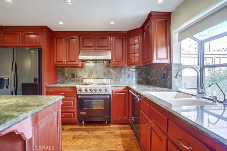 Remodeled kitchen with granite counters
