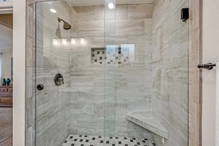 Primary Bathroom with Custom Italian Tile Surround