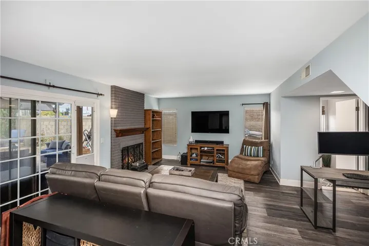 Spacious family room with large double pane slider.